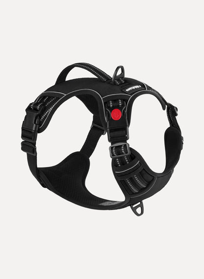 Adjustable Reflective Dog Harness with 3 Buckles - Black 