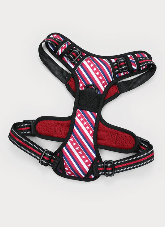 Urban Grid No Pull Dog Harness - Red Stripe