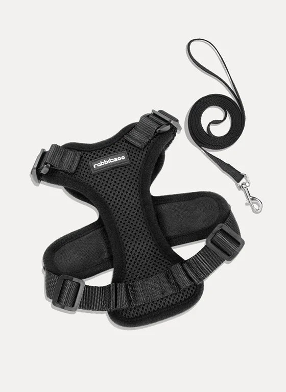 Rabbitgoo Adjustable Cat Harness and Leash Set - Black
