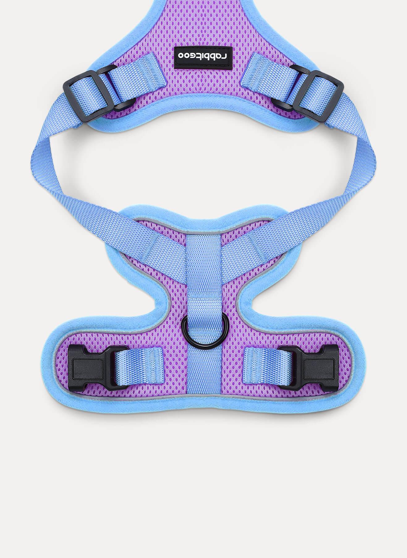 Rabbitgoo 2-tone Adjustable cat harness and leash set - Purple & Blue