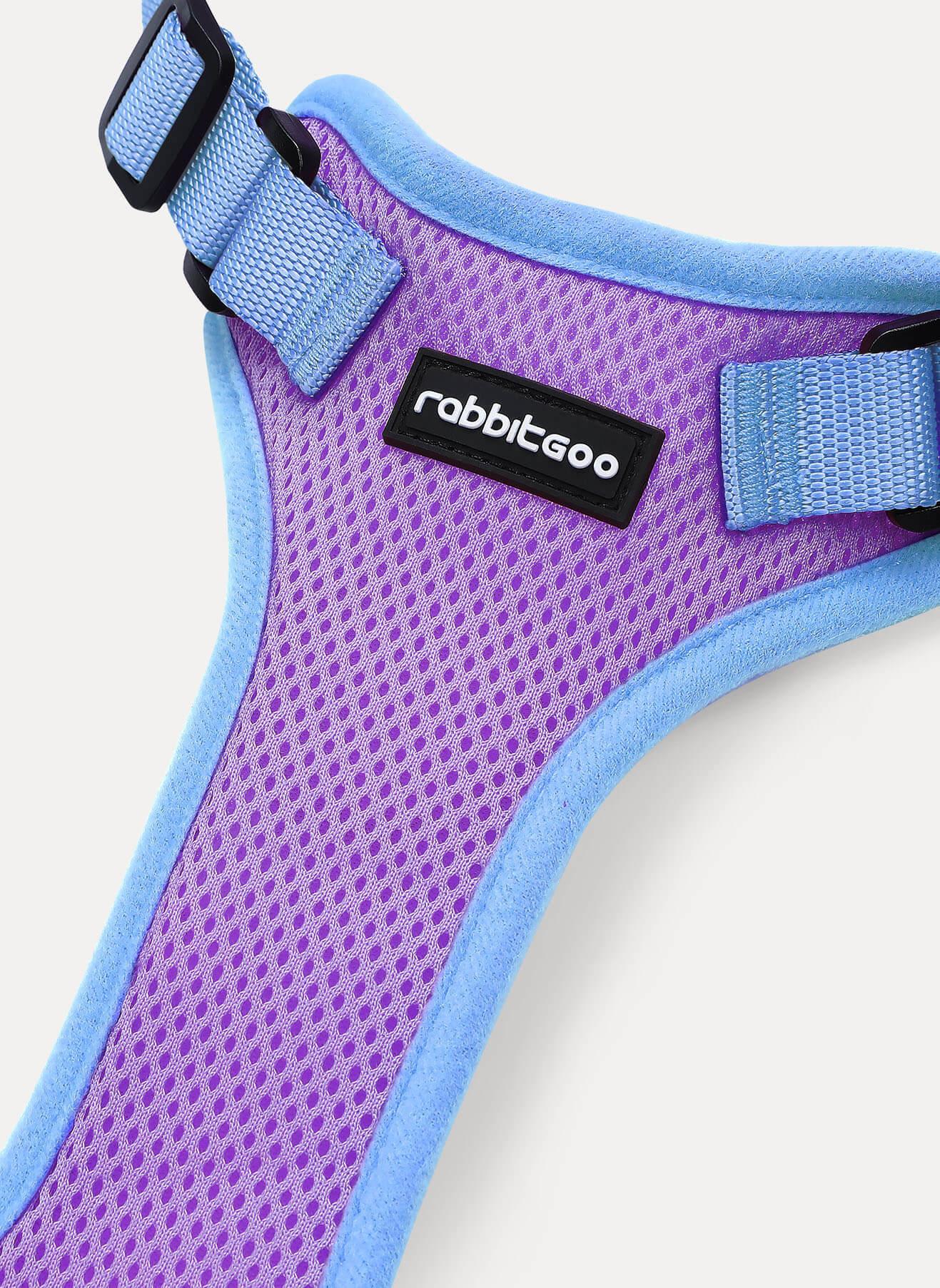 Rabbitgoo 2-tone Adjustable cat harness and leash set - Purple & Blue