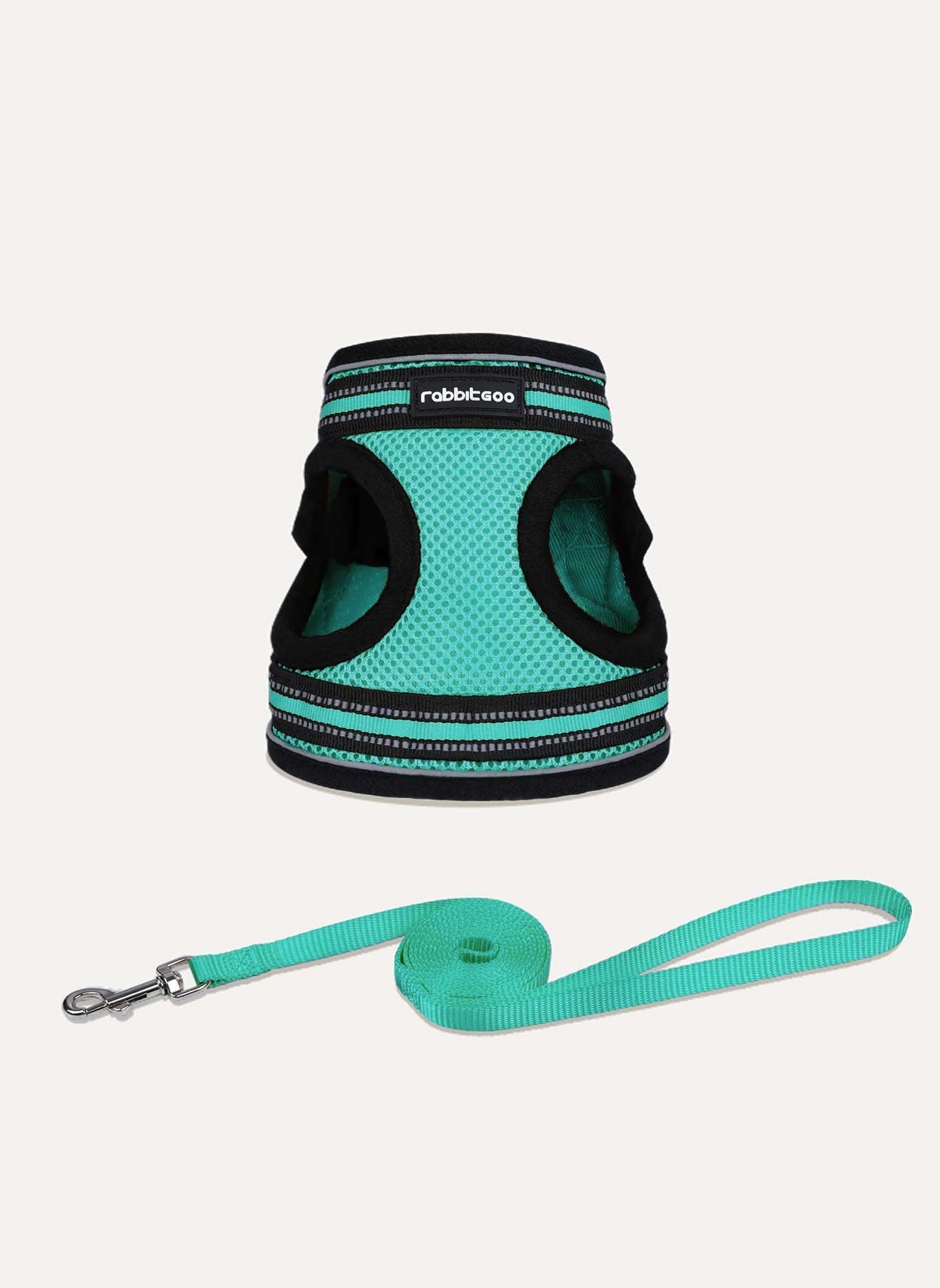 Rabbitgoo Escape Proof Cat Harness and Leash Set, with Reflective Strip - Turquoise