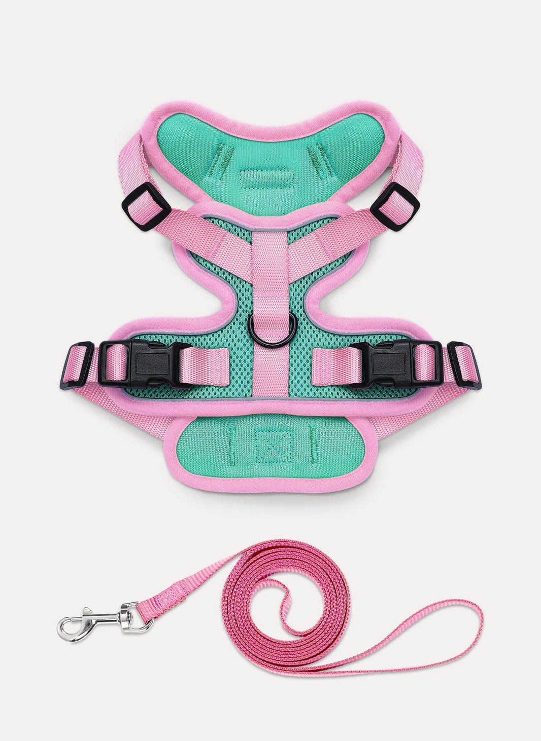Rabbitgoo Fusion Adjustable cat harness and leash set - Green & Pink 