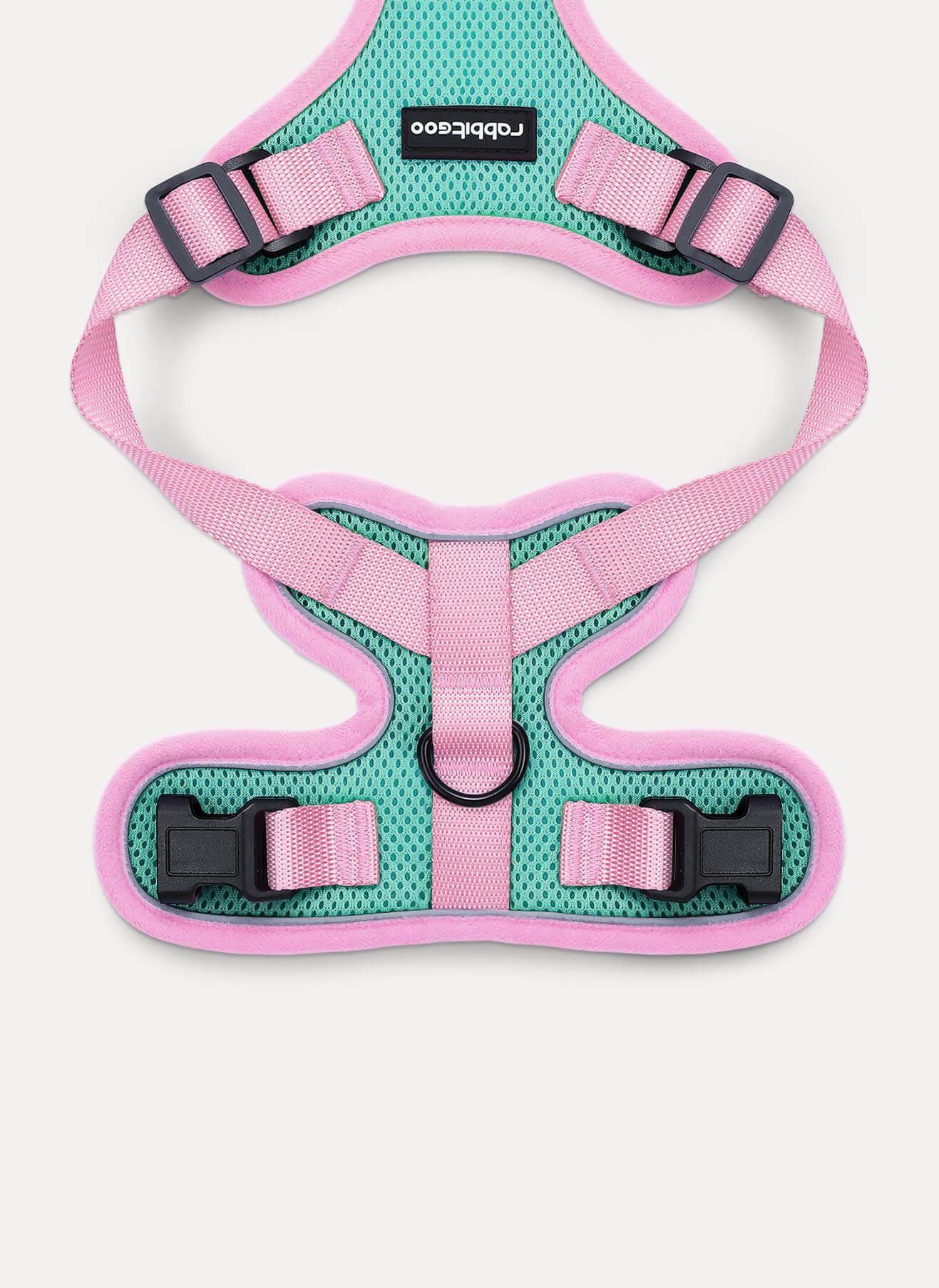 Rabbitgoo 2-tone Adjustable cat harness and leash set - Green & Pink