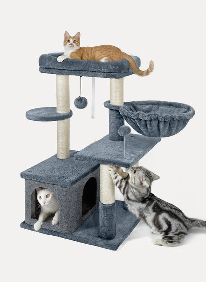 Rabbitgoo 33" Cat Tree for Indoor Kittens - Dark Grey / 19.2"L x 16.8"W x 33.45"H