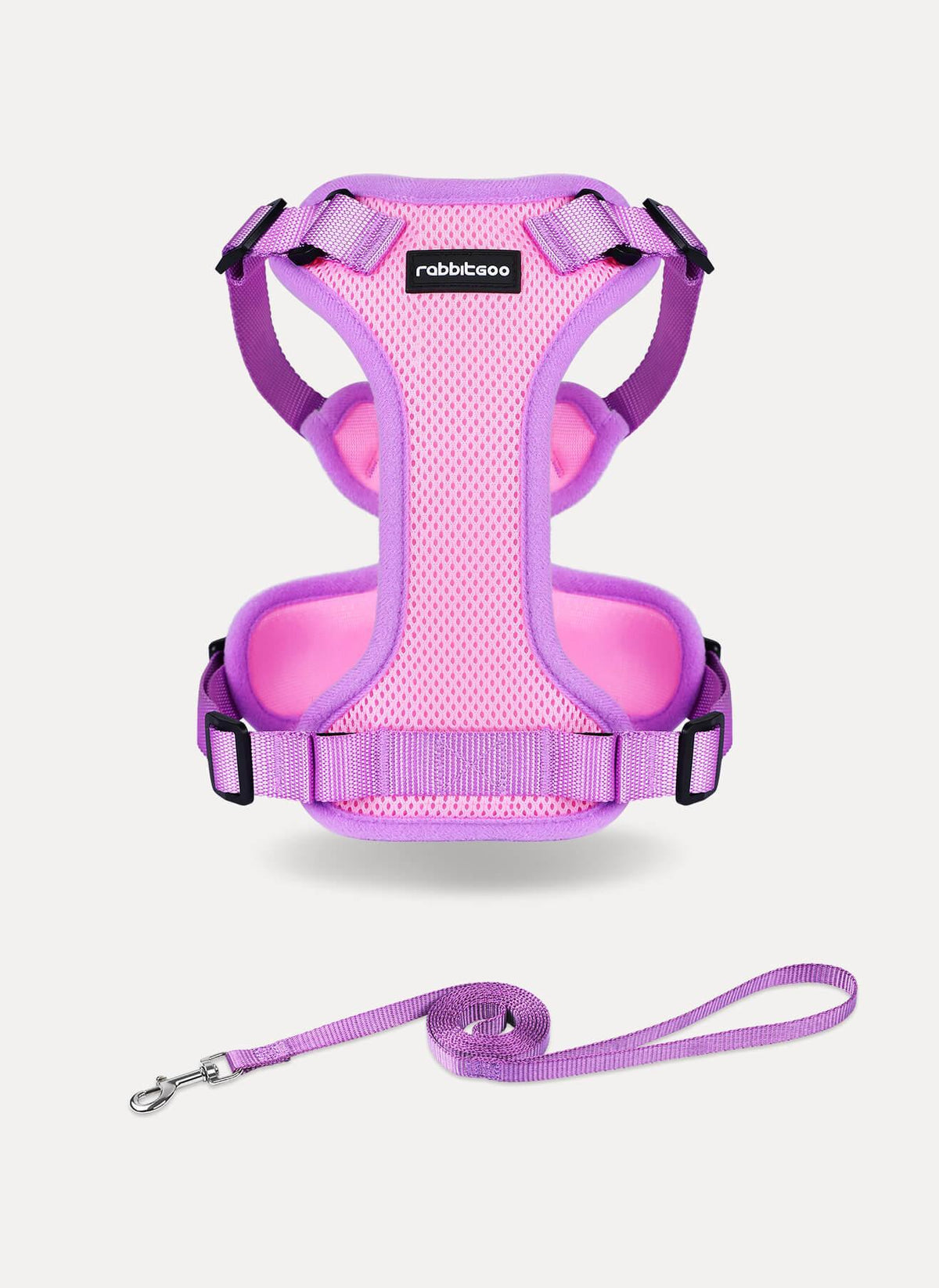 Rabbitgoo Fusion Adjustable cat harness and leash set - Pink & Purple 