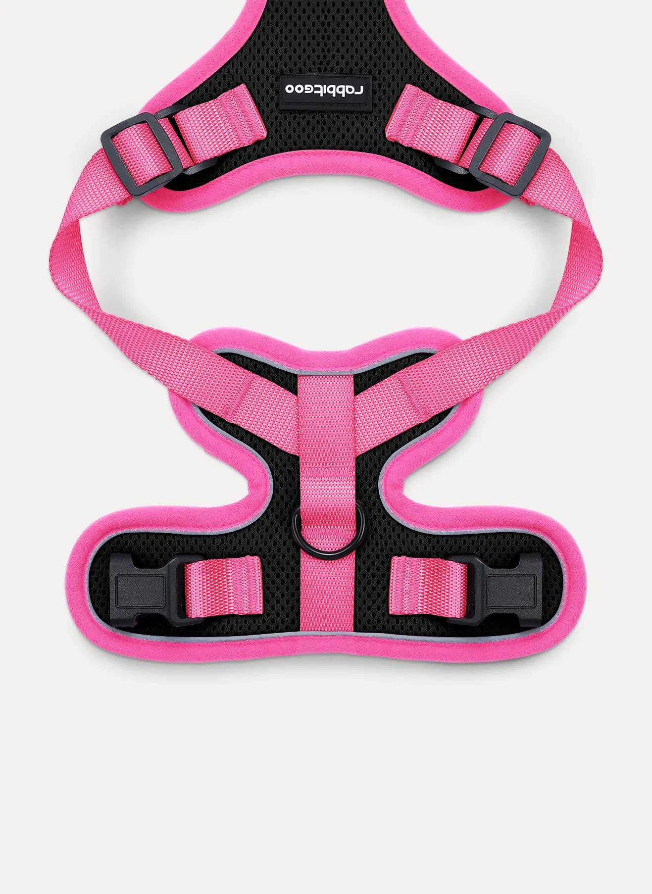Rabbitgoo Fusion Adjustable cat harness and leash set - Black & Rose Red