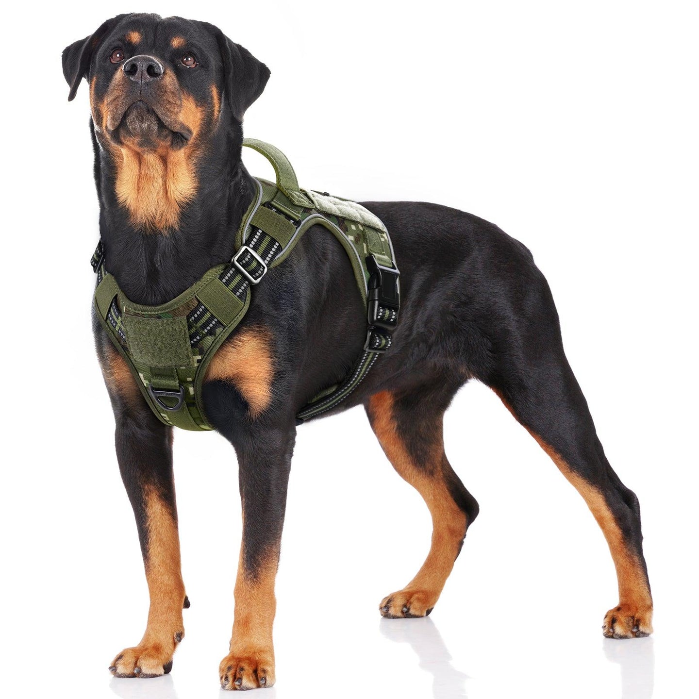 Camo Escape Proof Tactical Dog Vest Harness - Green camo