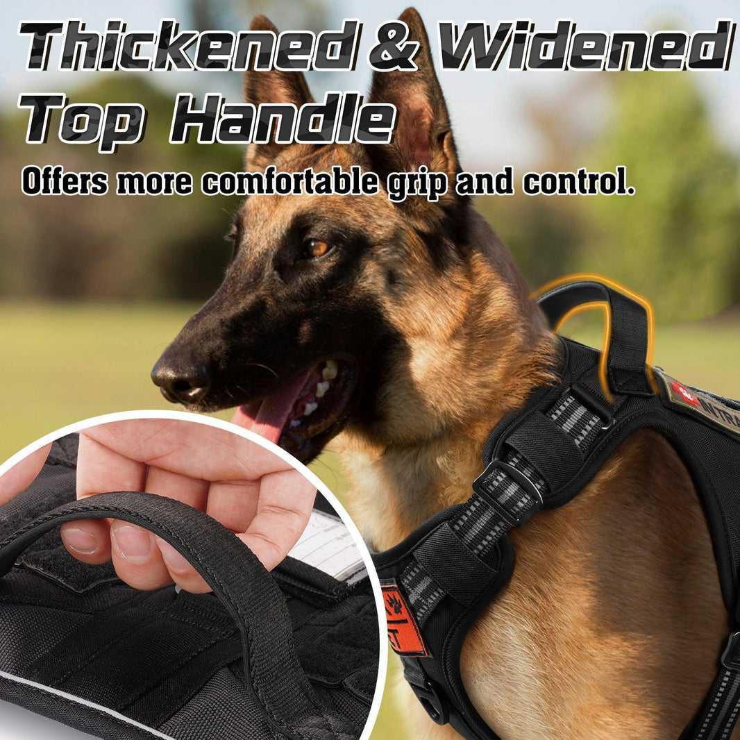 Solid Escape Proof Tactical Dog Vest Harness - Black