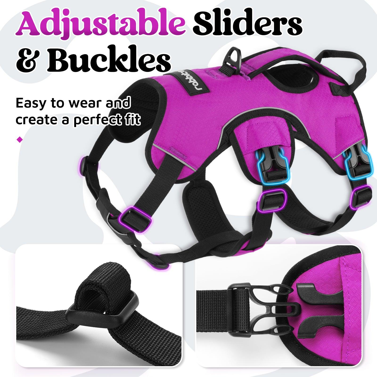 Rabbitgoo Large Dog Harness with Handle for Lifting - Purple