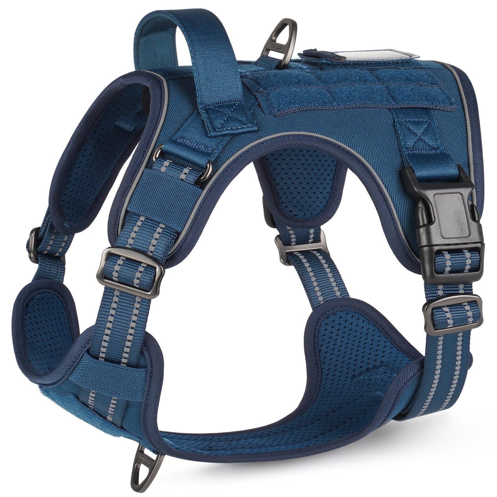 Escape Proof Tactical Dog Vest Harness - Blue