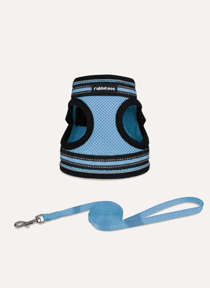 Rabbitgoo Escape Proof Cat Harness and Leash Set, with Reflective Strip - Light Blue