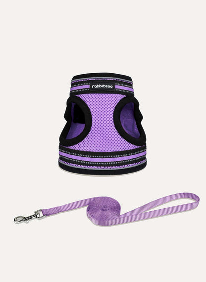 Rabbitgoo Escape Proof Cat Harness and Leash Set, with Reflective Strip - Light purple