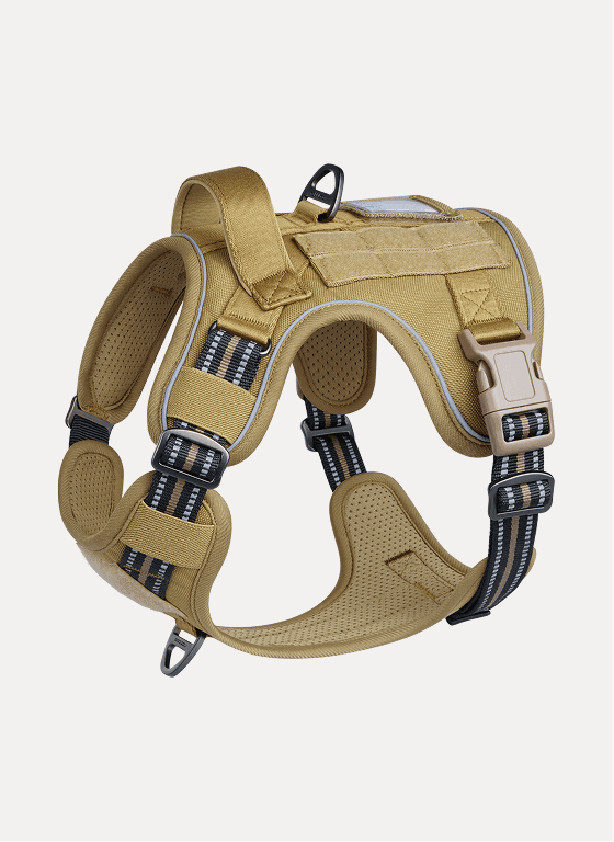 Escape Proof Tactical Dog Vest Harness - Tan 