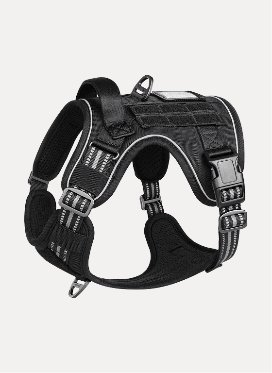 Escape Proof Tactical Dog Vest Harness - Black 