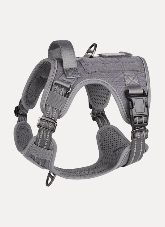 Escape Proof Tactical Dog Vest Harness - Grey