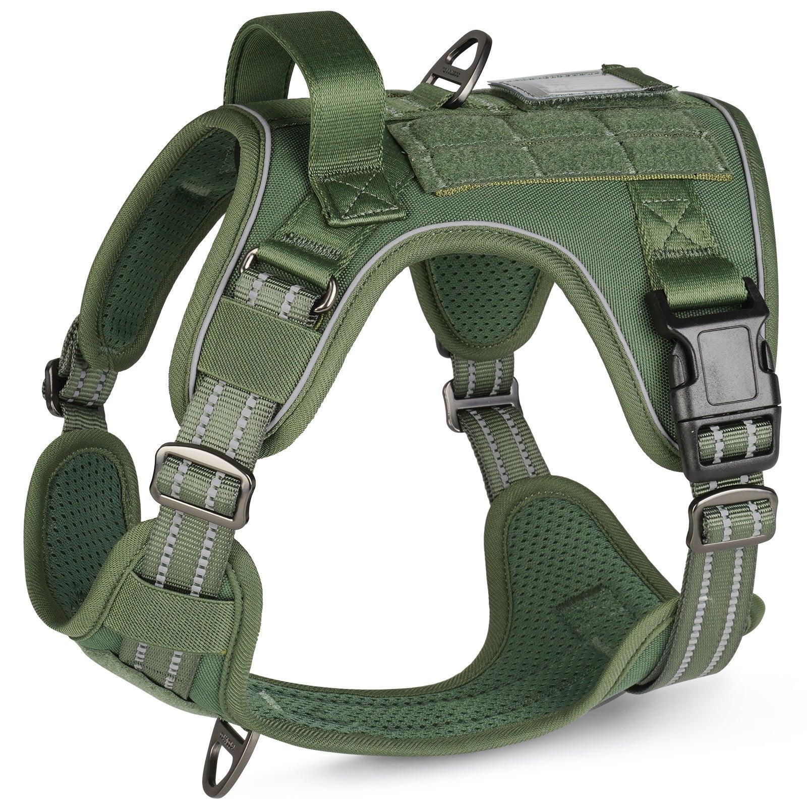 Escape Proof Tactical Dog Vest Harness - Green