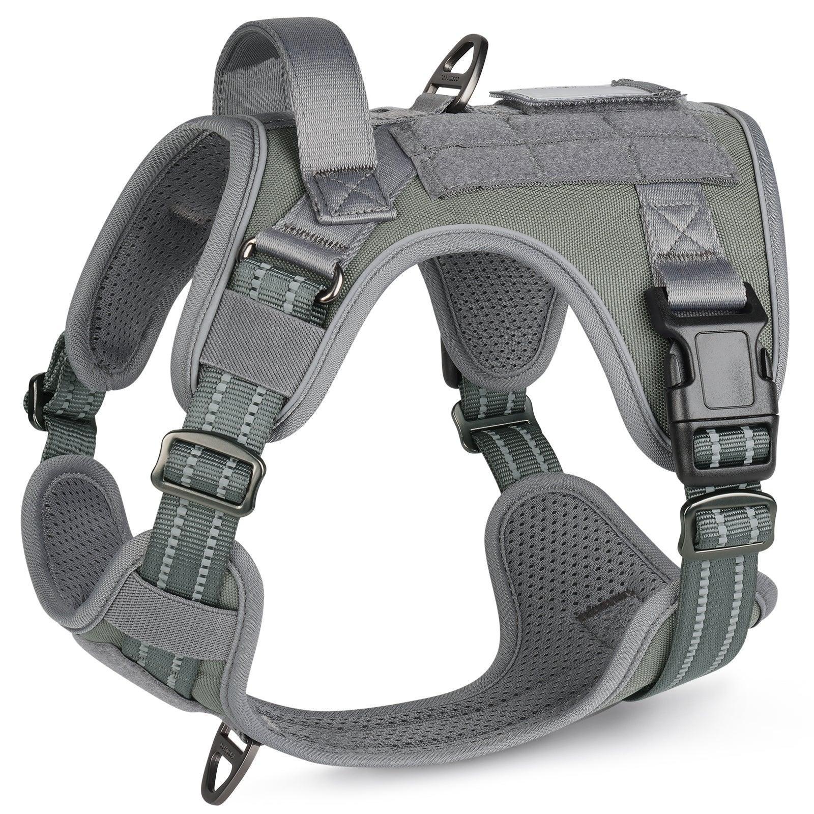 Escape Proof Tactical Dog Vest Harness - Grey