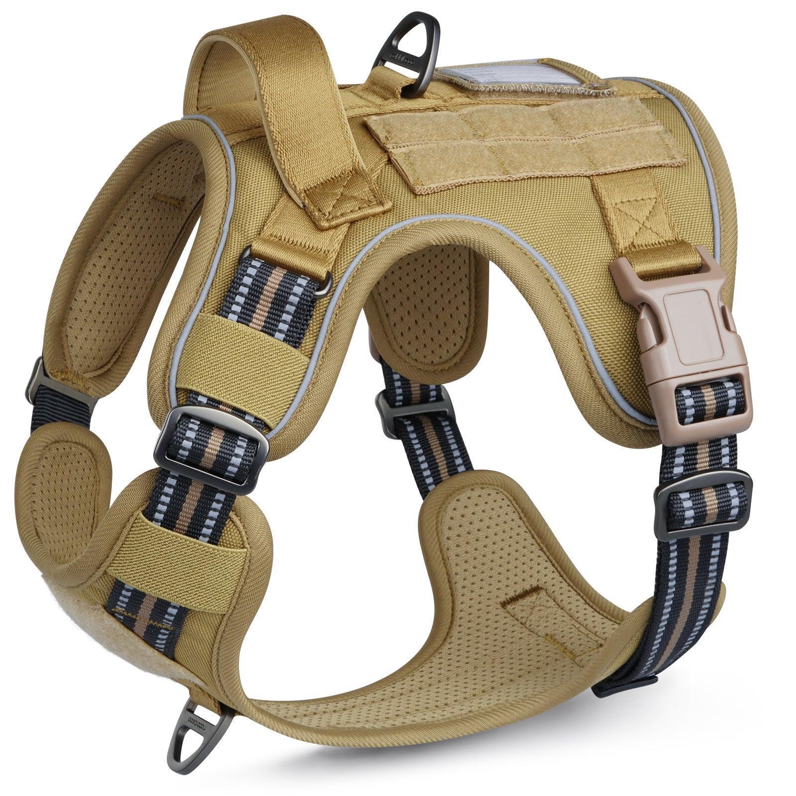 Escape Proof Tactical Dog Vest Harness - Tan 