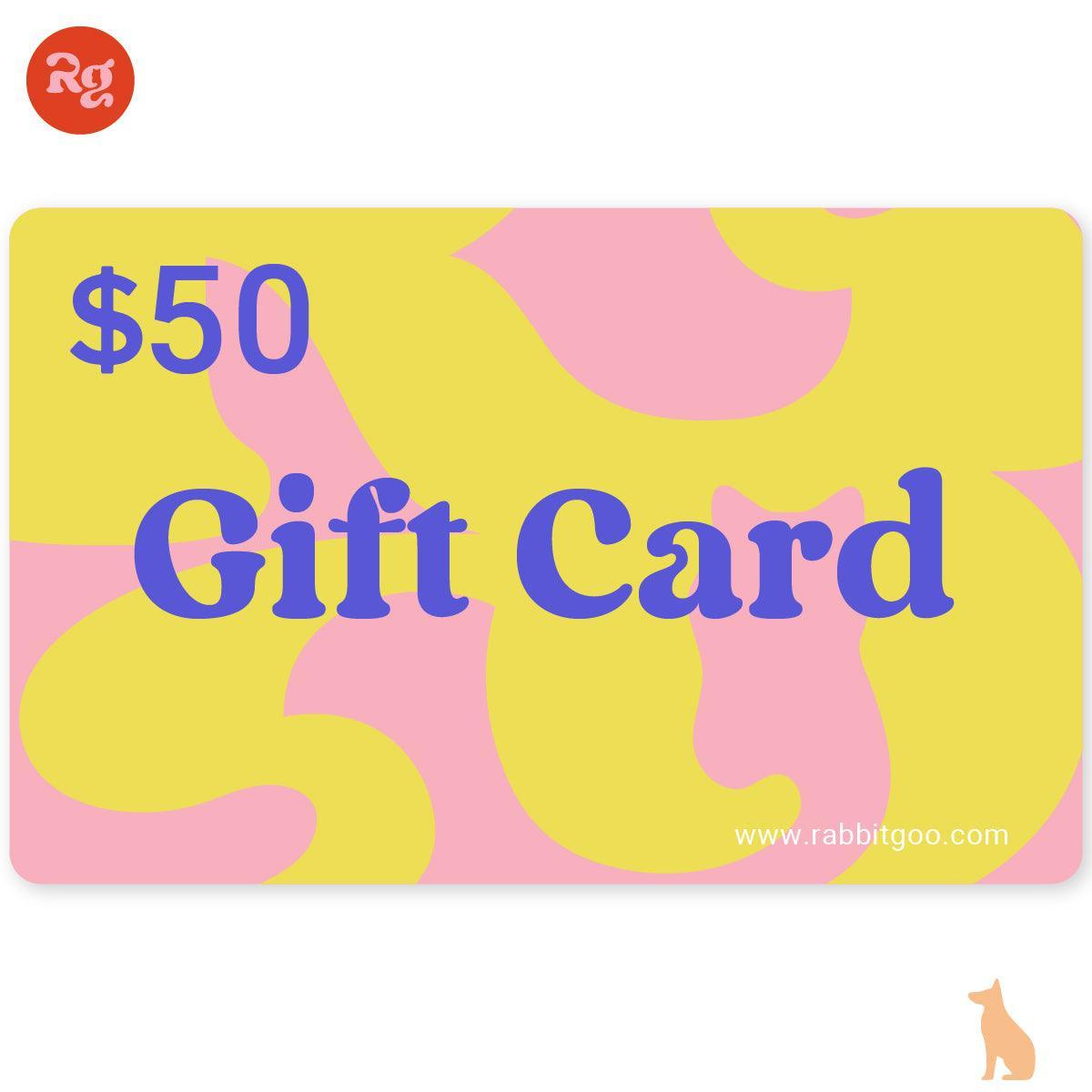 Rabbitgoo gift card - $50.00