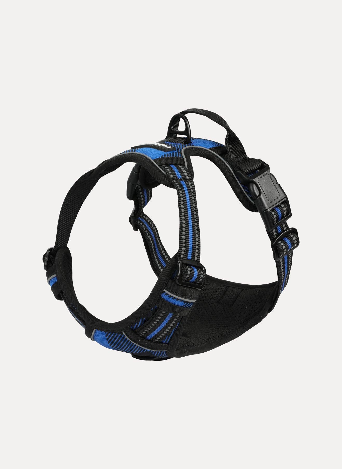 Rabbitgoo Plaid Dog Harness for Large Dogs - Blue & Black / S