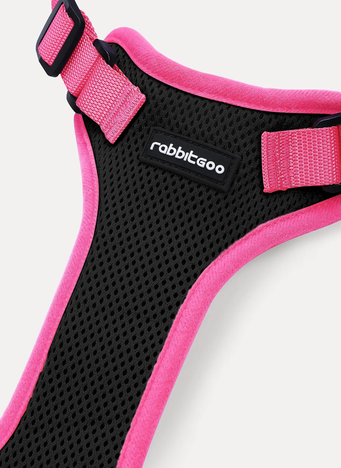 Rabbitgoo Fusion Adjustable cat harness and leash set - Black & Rose Red